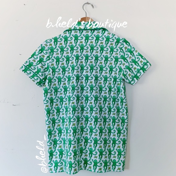 Roller Rabbit Monkey Polo Pajamas in Emerald Monkey Green Size XS Brand New NWT - Picture 8 of 16